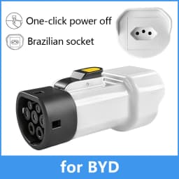 EVqiaoyi Type2 V2L Discharger with Power-Off Button 16A MG BYD Vehicle-to-Load Plug for Brazilian New Energy Vehicles