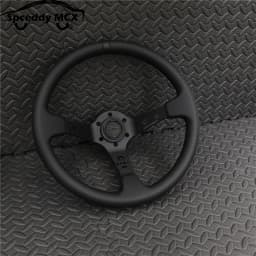 14inch 350mm Car Steering Wheel Suede Leather/Genuine leather Deep Concave Drift JDM Racing Black Edition 2407MOBE125