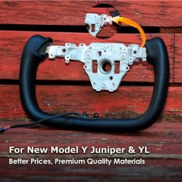SATONIC 350mm Heated Sports Yoke Handle Steering Wheel For Tesla New Model Y Juniper YL Customized Nappa Leather