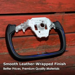 SATONIC 350mm Heated Sports Yoke Handle Steering Wheel For Tesla New Model Y Juniper YL Customized Nappa Leather
