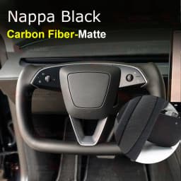 SATONIC 350mm Heated Sports Yoke Handle Steering Wheel For Tesla New Model Y Juniper YL Customized Nappa Leather