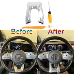 W/Logo Car Steering Flat Wheel Lower Trim Cover ABS For Mercedes Benz AMG W177 B W247 C W205 E W213 G W463 GLS W257 Class