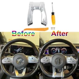 W/Logo Car Steering Flat Wheel Lower Trim Cover ABS For Mercedes Benz AMG W177 B W247 C W205 E W213 G W463 GLS W257 Class