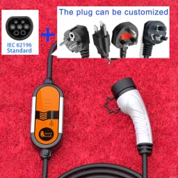 Feyree Portable EV Charger Type2 IEC62196-2 16A EVSE Charging Cable Type1 SAE J1772 EU Plug Controller Wallbox for Electric Car