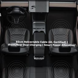 USB Hub Charger for Tesla Model Y 2020-2024 Model 3 2020-2023 Center Console with Fast Charging Retractable Cables Phone Charger
