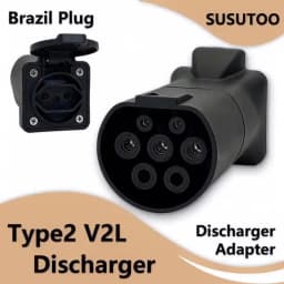 TYPE2 V2L Discharge Adapter 16A EV Power Vehicle to Load Connector For BYD ZEEKR XPENG Deepal MG Geely Chery Mazda Brazil Socket