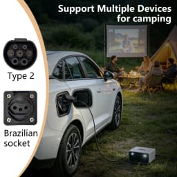 TYPE2 V2L Discharge Adapter 16A EV Power Vehicle to Load Connector For BYD ZEEKR XPENG Deepal MG Geely Chery Mazda Brazil Socket