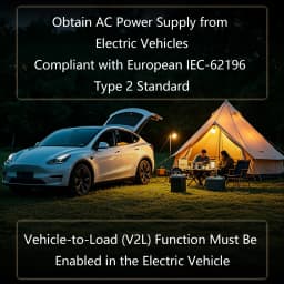 TYPE2 V2L Discharge Adapter 16A EV Power Vehicle to Load Connector For BYD ZEEKR XPENG Deepal MG Geely Chery Mazda Brazil Socket
