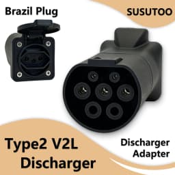 TYPE2 V2L Discharge Adapter 16A EV Power Vehicle to Load Connector For BYD ZEEKR XPENG Deepal MG Geely Chery Mazda Brazil Socket