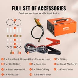 SucceBuy PCP Air Compressor 4500PSI Portable PCP Airgun Compressor Auto-Stop Oil Free Pump for Air Rifle Scuba Diving Bottle