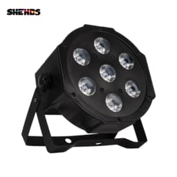 SHEHDS 7X12W RGBW / 7x18W RGBWA+UV LED Flat Par Light Mobile Plug Ultra-Quiet Fan Family Birthday Party Theater Stage Lighting