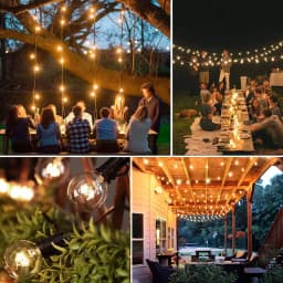 GANRILAND G40 Tungsten Outdoor String Light EU US Plug 7W Globe Edison Incandescent Lamp Bulbs Waterproof IP44 Fairy Light Chain
