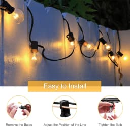 GANRILAND G40 Tungsten Outdoor String Light EU US Plug 7W Globe Edison Incandescent Lamp Bulbs Waterproof IP44 Fairy Light Chain