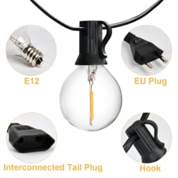 LED String Light G40 LED Garland Festoon Light IP45 Patio Fairy String For Outdoor Garden Wedding Patry Decorate9M 14M 15M 18M