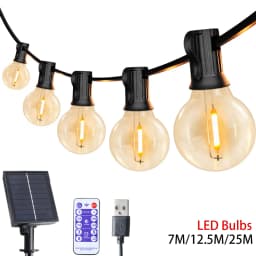 Festoon Solar LED Globe G40 String Light Fairy Outdoor For Christmas Party Garden Decorative Garland Lamp Street Patio Backyard