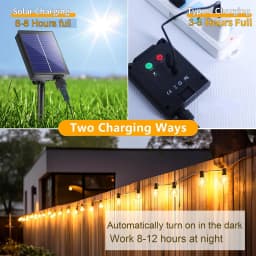 Festoon Solar LED Globe G40 String Light Fairy Outdoor For Christmas Party Garden Decorative Garland Lamp Street Patio Backyard