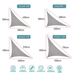 Waterproof Sun Shelter Triangle Sunshade Protection Outdoor Cover Garden Patio Pool Shade Sail Awning Camping Sun Shade 420D