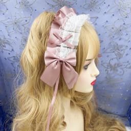 2024 Lovely Sweet Hair Hoop Anime Maid Cosplay Headband Lolita Lace Flower Headwear Hair Accessory Hand Made Droppshing