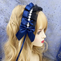 2024 Lovely Sweet Hair Hoop Anime Maid Cosplay Headband Lolita Lace Flower Headwear Hair Accessory Hand Made Droppshing