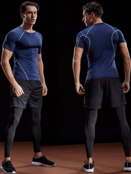 2026 Compression T Shirt Men Summer Sportswear Running T-shirt Elastic Quick Dry Sport Tops Tee Athletic Gym Workout Shirts Men