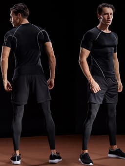 2026 Compression T Shirt Men Summer Sportswear Running T-shirt Elastic Quick Dry Sport Tops Tee Athletic Gym Workout Shirts Men