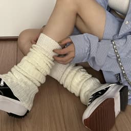 2025 Spring Lolita Leg Warmers Socks Female Knitted Warm Foot Cover Women Warmer Lady Autumn Crochet Heel Socks Boot Cuffs