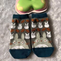 Japanese Anime Cartoon Grey Cat Socks Cute Calcifer Short Socks Jiji Socks Birthday Gifts For Girls Size Eu35-40