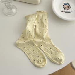Summer Thin Polka Dot Women Socks Retro Harajuku Cotton Crew Socks Women Girl Fashion Soft Comfortable Japanese Kawaii Cute Sox