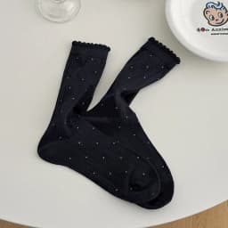 Summer Thin Polka Dot Women Socks Retro Harajuku Cotton Crew Socks Women Girl Fashion Soft Comfortable Japanese Kawaii Cute Sox
