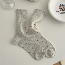 Summer Thin Polka Dot Women Socks Retro Harajuku Cotton Crew Socks Women Girl Fashion Soft Comfortable Japanese Kawaii Cute Sox