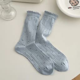 Summer Thin Polka Dot Women Socks Retro Harajuku Cotton Crew Socks Women Girl Fashion Soft Comfortable Japanese Kawaii Cute Sox