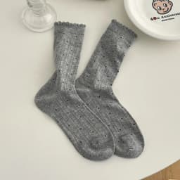 Summer Thin Polka Dot Women Socks Retro Harajuku Cotton Crew Socks Women Girl Fashion Soft Comfortable Japanese Kawaii Cute Sox
