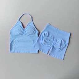 NO LOGO Women's Longline Strappy Backless Gym Top Scrunch Workout Open Back Bra Tank Top for Running Yoga Shirt