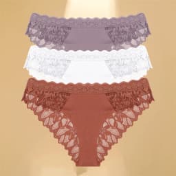 FINETOO 3Pcs Lace Hollow Out Underwear for Women Sexy Low-Waist Floral Briefs Female Invisible Breathable Lingerie Soft Intimate