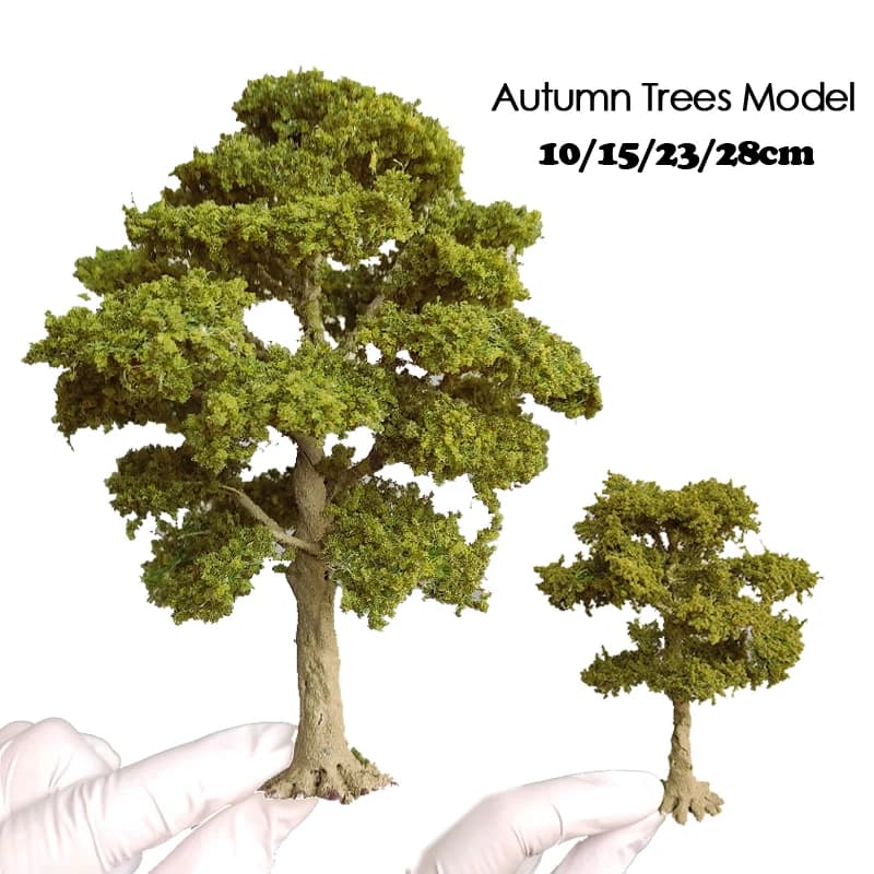 10-28cm Ho/oo/g Scale Autumn Model Tree Army Green Miniature Garden Landscape Tree Model Sand Table Scale Train Railroad Layout