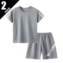 2/4 Pcs Boys' Summer Solid Color Quick Drying Breathable Set Big Kids' Loose Sports Running Hiking Outdoor Short Sleeved Shorts