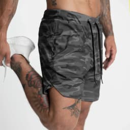2024 Men's Single-Layer Woven Quick-Drying Solid-Color Shorts for Running, Fitness, and Casual Wear (American Fifth Pant Style)