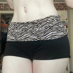 SUCHCUTE Casual Zebra Print Elastic Shorts Female Skinny Low-waisted Mini Short Y2K Harajuku Slim Bottoms Summer Homewear 2025