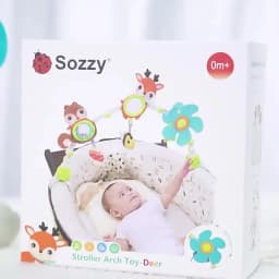 Baby Stroller Arch Toy Baby Crib Mobile Musical Animal Foldable Travel Car Seat Activity Bouncers Pram for Newborn Sensory Toy