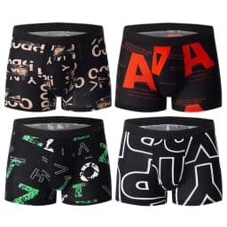 4/10piece Men's European And American Size Printed Fashionable Underwear Comfortable Plus Size Boxer Shorts Casual Sports Shorts