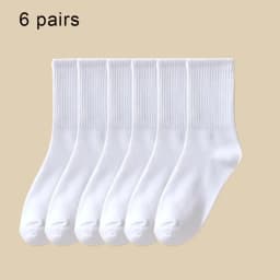 3/6 Pairs Women Mid-Tube Socks Solid Colour Autumn Winter Breathable Comfortable Sport Sweat Absorbent Man And Women's Socks