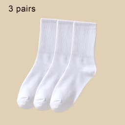 3/6 Pairs Women Mid-Tube Socks Solid Colour Autumn Winter Breathable Comfortable Sport Sweat Absorbent Man And Women's Socks