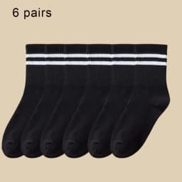 3/6 Pairs Women Mid-Tube Socks Solid Colour Autumn Winter Breathable Comfortable Sport Sweat Absorbent Man And Women's Socks