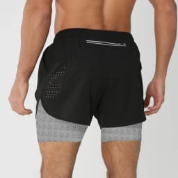 Men's Running Shorts Quick-drying Fitness Black Double Layer Shorts Men New Sport Workout Training Bodybuilding Short Pants New