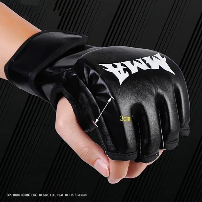 Professional Boxing Training Gloves Half Finger Leather Cushion for Adult Sanda Boxing UFC Training Sandbag Knuckles