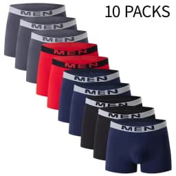 5/10 Piece Set Of Men's Seasonal Fashionable Underwear Flat Corner Pants Comfortable Plus Size Color MEN Elastic Waist Shorts