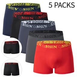 5/10 Piece Set Of Men's Seasonal Fashionable Underwear Flat Corner Pants Comfortable Plus Size Color MEN Elastic Waist Shorts