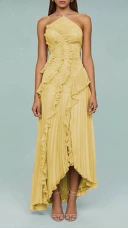Chic Pleated Halter Neck Long Vacation Dress High Quality Purple Strapless Lotus Edge Maxi Dress 2025 New Lady Vacation Gown