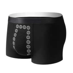 Men’s Boxer Shorts Non-Marking Mid Waist Anion Technology Comfort Underwear Breathable Massage Design Black Men’s Underpants
