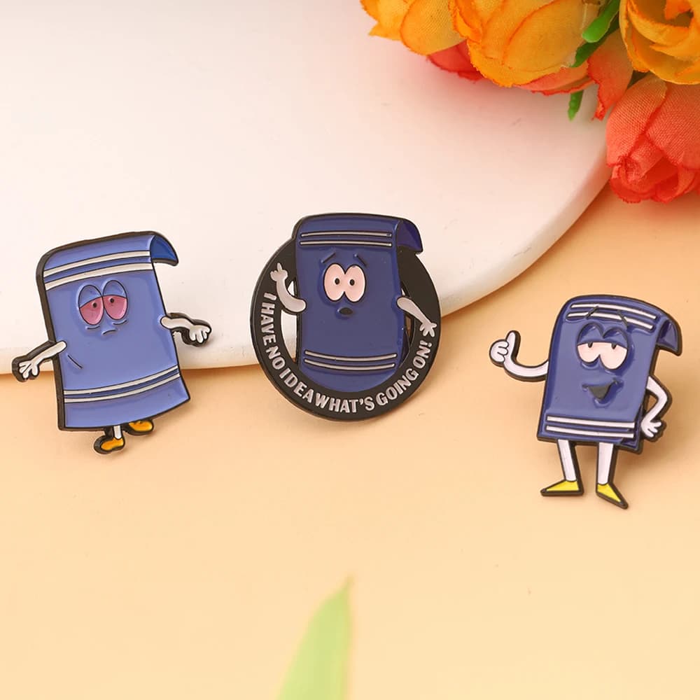 3pcs/set Comedy Anime Magic Towel Toweliie Enamel Pins I Have No Idea What's Going On Brooches Backpack Lapel Badge Gift